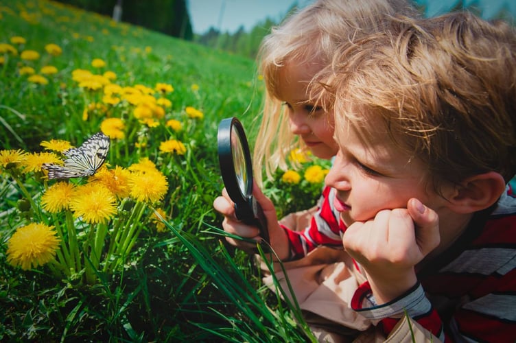 First 1000 Days image of children studying nature