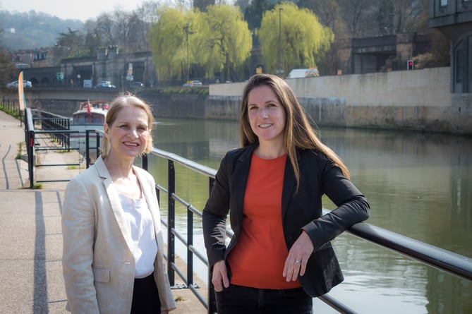 Wera Hobhouse and Jess David by the River Avon. 