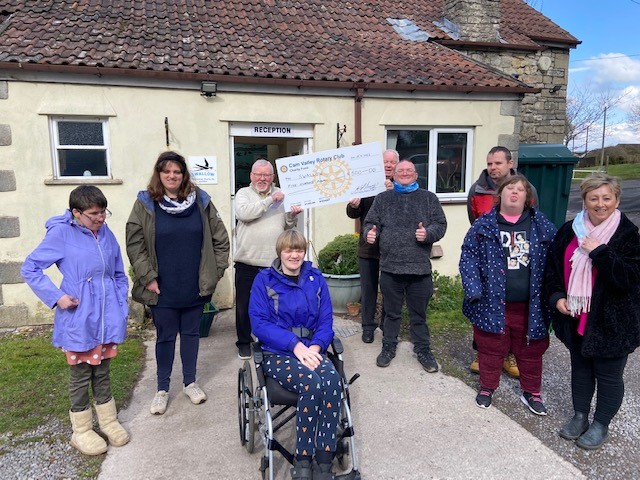 Cam Valley Rotary Club present a cheque to SWALLOW.