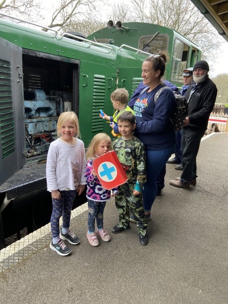 Somerset & Dorset Railway in Midsomer Norton held a weekend of fun recently with their resident Steam Locomotive, Joyce. Pictured is Liz Winch with her family.