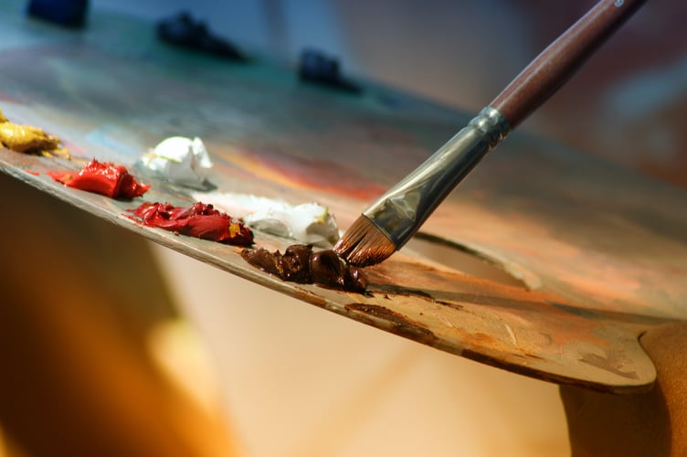 Artist painting.