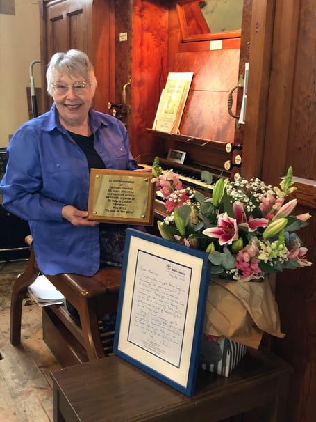 Kathleen Dando has been the organist at St Peter’s Church, Camerton, for sixty five years.