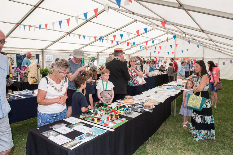 Stalls at a previous Midsomer Norton Town Show.