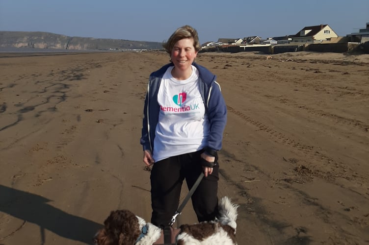 Claire Chivers and her dog, Tyler, walked over 100km in March for Dementia UK.
