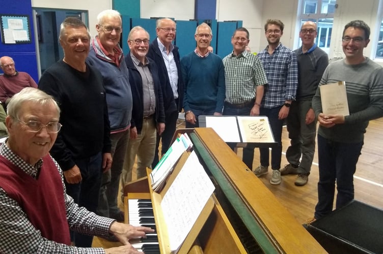 Mendip Male Voice Choir practicing songs. 