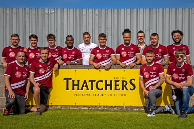 Paulton Rovers Reserves, runners up in Division Two Mid Somerset League, with 
Secretary Grant Johnson and manager Andrei Catalin.