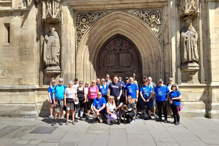 The group walked from Radstock to Bath to raise money for Motor Neurone’s Disease Association.