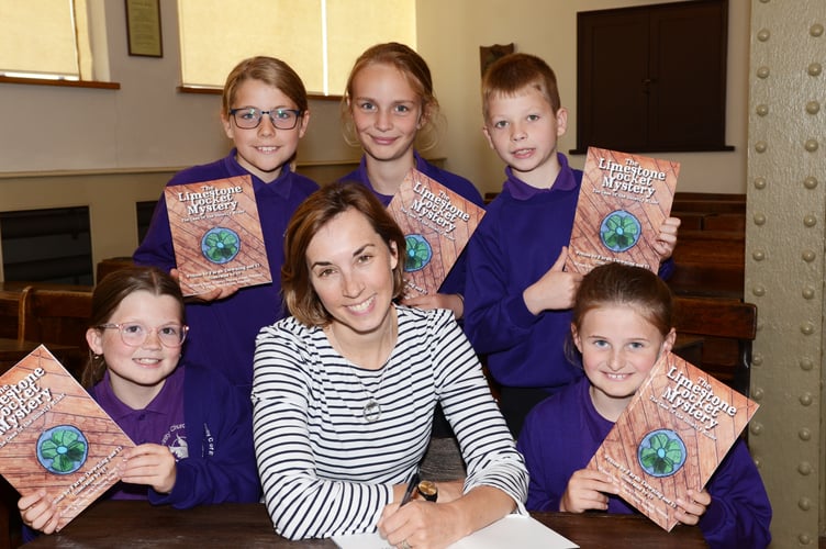Trinity School children received signed copies of author, Farah Downing’s book “The Limestone Lockett”.