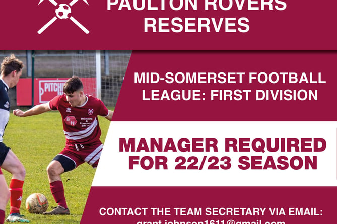 Paulton Rovers are on the lookout for a new manager. 