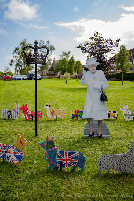 Paulton Party in the Park displayed Corgi artwork completed by the residents of Paulton.