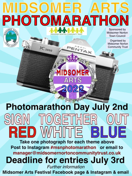 Midsomer Norton Community Trust have opened up entries for Midsomer Arts Photomarathon.