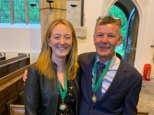 Becky Brooks won the award for Contribution to Civic Life 
following her eighteen-year career at The Journal. 
Jon Durrant, right, accepted the  Community Volunteers of the Year award on behalf of himself and his daughter, Lottie.
