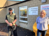 Councillors Gavin Heathcote and Karen Walker say thanks to Peasedown