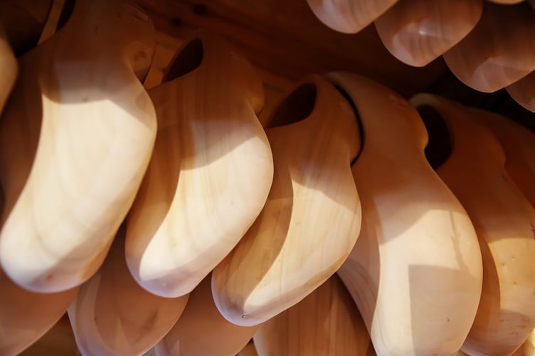 Clogs lined up