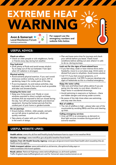 Hot weather warnings. 