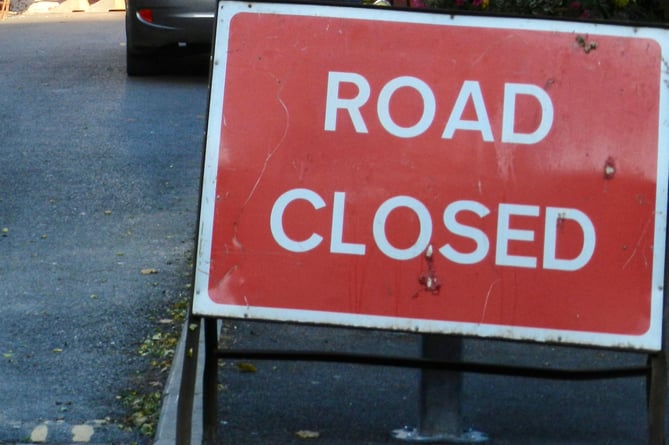  Road closure North Tawton