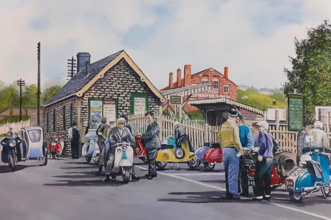 A painting of Midsomer Norton
