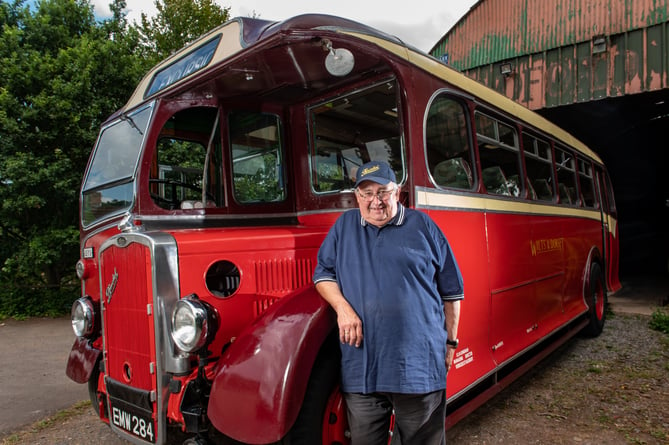 Lionel Tancock, 68, with his beloved 1949 bus, which he restored to its former glory. 