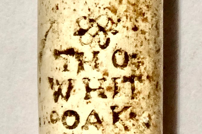 Stem of a locally made clay-pipe bearing the name of Thomas Whittock (spelled as Whitoak on this example). There are many dependents of Thomas Whitoak still living in the MSN and Radstock area today. 