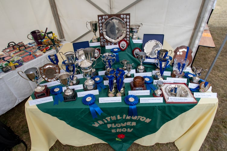 Trophies displayed for the winners of 133rd Flower Show. 