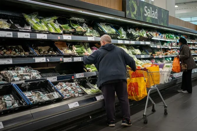 Stock photo of supermarket shelves for RADAR story