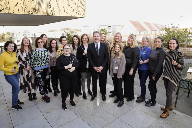 Metro Mayor Dan Norris with women from Ukraine involved in the Power-Up programme.