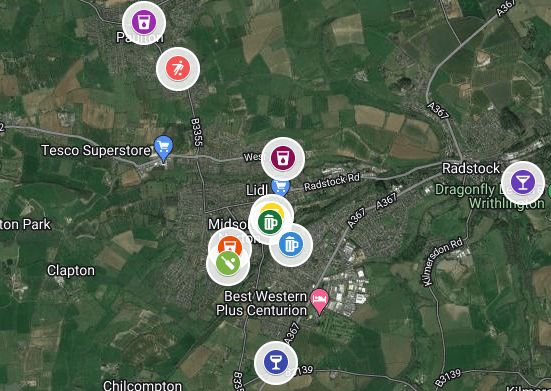 Google maps - football in MSN/Radstock world cup