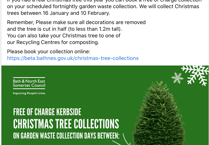 B&NES Council encourage responsible disposal of Christmas trees