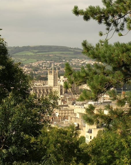 A view over Bath from Alexandra Park.
