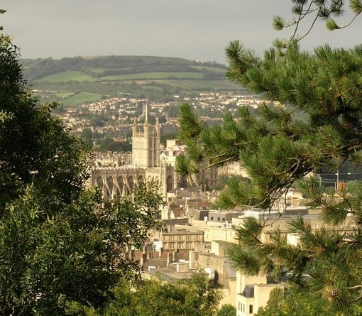 A view over Bath from Alexandra Park. 