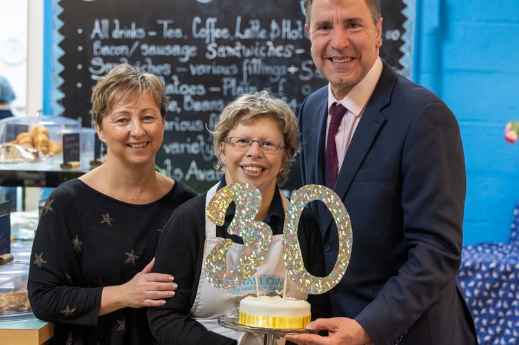 SWALLOW CEO Bev Craney, service user Amy and Metro Mayor Dan Norris.