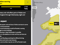 Flooding possible in surrounding areas as rainfall continues