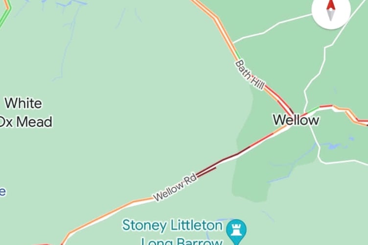 Wellow road is gridlocked due to icy conditions and crashes.