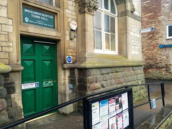 Midsomer Norton Town Hall (before work). 