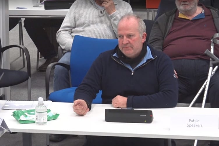 Andy Mead Addressing Mendip District Council\'s Planning Board.