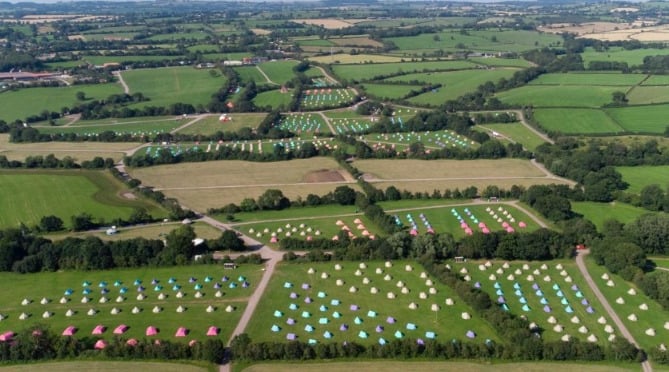 Camping on the Glastonbury Festival site in 2021