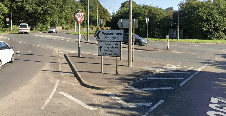 Peasedown St John sign.