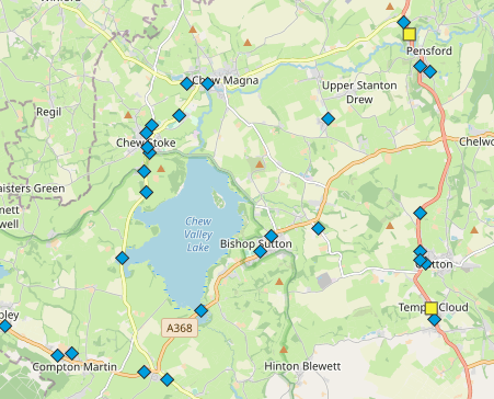 Mobile Speed Camera locations in the Chew Valley.