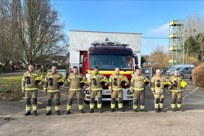 Chew Magna Firefighters held a minute's silence for fallen Scottish Firefighter. 