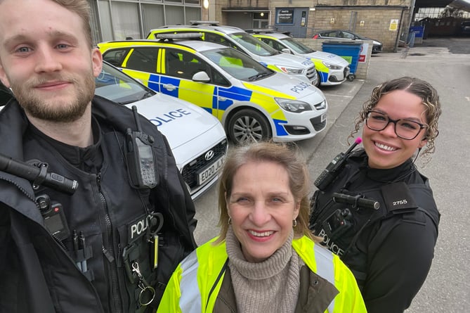 Wera Hobhouse MP and Avon & Somerset Police Officers taken at the ridealong. 