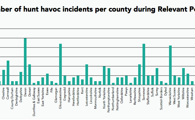 This shows the number of Hunt Havoc incidents across each county. 