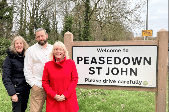 Cllr Karen Walker (right), Gavin Heathcote (centre) and Cllr Sarah Bevan (left) have secured over £250,000 for Peasedown St John.