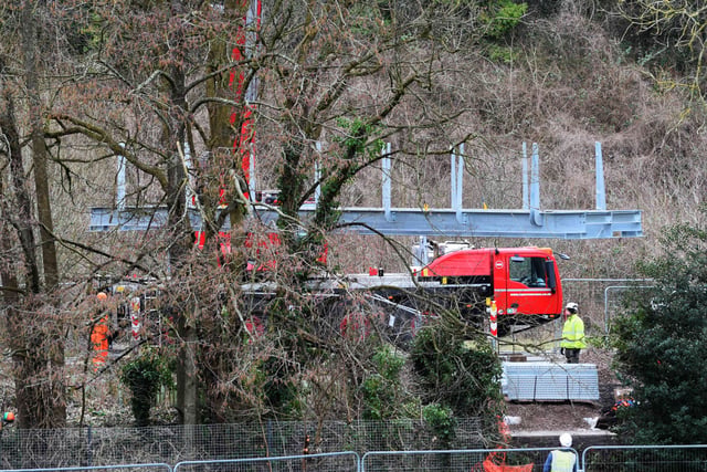 A footbridge in Radstock is nearing completion after a nine year wait