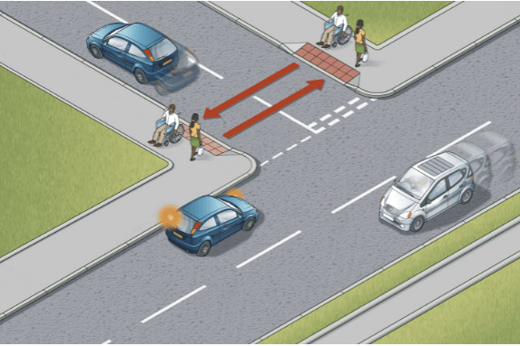 Pedestrian right of way at junctions