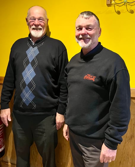 Fosseway Seniors Golf: February medal winner Graham Edgell (left) with runner-up Martyn Cuer