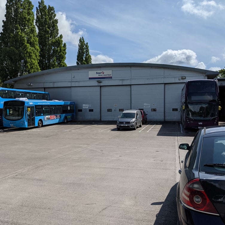 The Weston Island bus depot in Bath.
