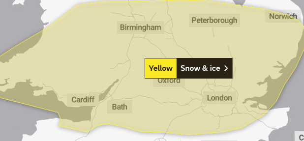 Midsomer Norton: expect snowfall over the next few days 