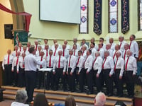 Mendip Male Voice Choir warm their vocal chords