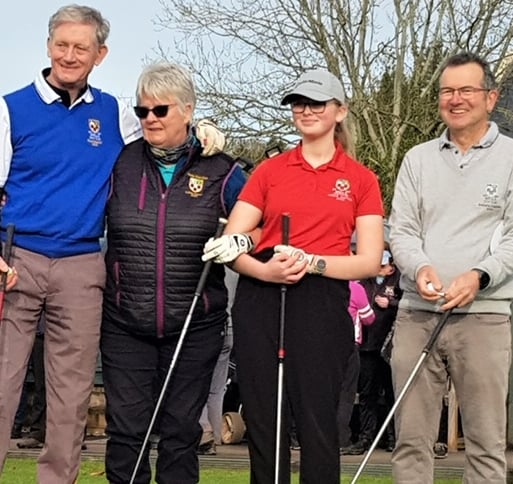The 2023 Wells Golf Club Captains 2023 on the first tee on Captains' Day.