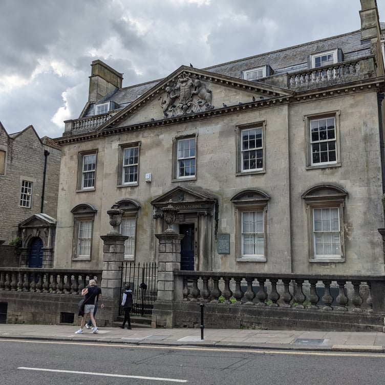 The old King Edward\'s School building in Broad Street, Bath.